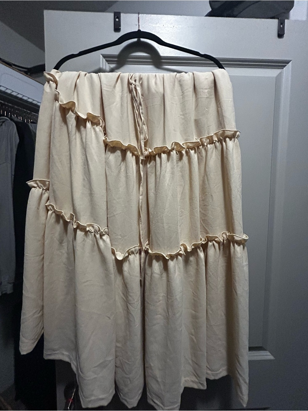 Cream Tiered Ruffle Women's Skirt